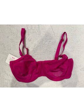 Smart & Sexy Sheer Mesh Unlined Underwire Bra Womens 34DD Balconette